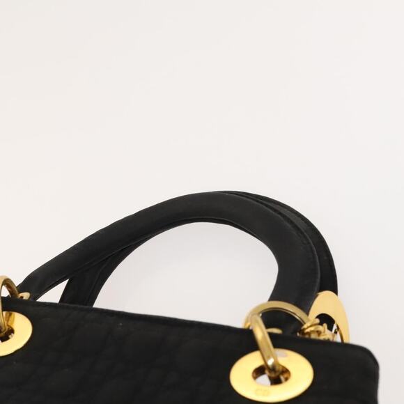 DIOR Canage Lady DIOR Hand Bag Nylon Black Gold - Picture 8 of 12